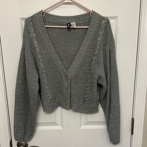 H&M Charcoal Cable Knit Cardigan